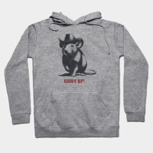 Giddy Up Cute Cowboy Rat Hoodie